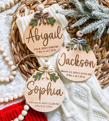 3D Customized Baby's 1st Christmas Ornament - Holly
