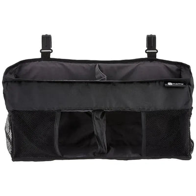 Black 4 Moms Breeze Diaper Storage Caddy featuring mesh pockets and multiple compartments for organizing baby essentials.