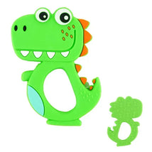 Brinquedo de dentição de silicone Dino