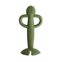 Colher de treinamento e mordedor 2 em 1 para bebê ocupado