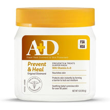 A+D Original Diaper Rash Ointment, a 16 oz container, treats and prevents diaper rash with vitamins A and D.