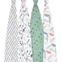 Aden + Anais - 4Pk Cotton Muslin Swaddle, Dinotime Image 2