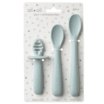 Ali + Oli - (3-Pc) Multi Stage Spoon Set For Baby, Blue Image 2
