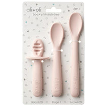 Ali + Oli - (3-Pc) Multi Stage Spoon Set For Baby, Blush Image 2