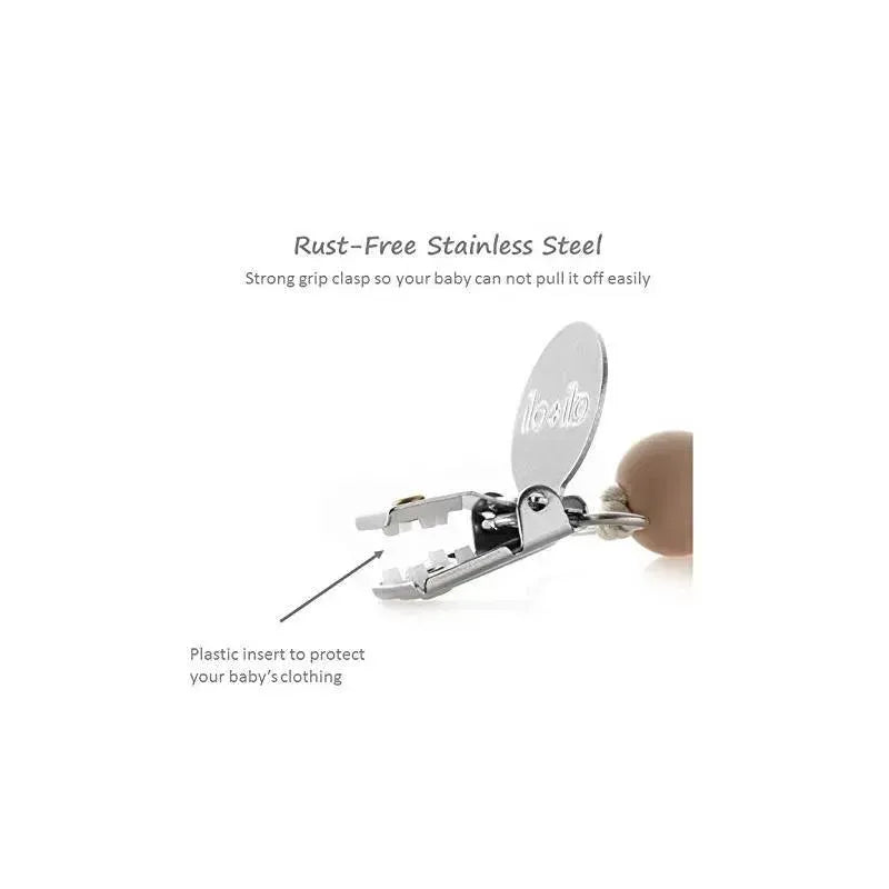 Ali + Oli Pacifier Clip (White Wood) Image 3