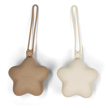 Ali + Oli - Silicone Pacifier Case Star 2Pk, Taupe-Sand Image 1