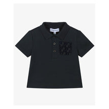 Armani Baby - Baby Boy Print Pocket Short Sleeve Polo Navy Image 1