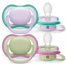 Avent - 2Pk Ultra Air Pacifier Fresh Lilac & Pastel Green, 0/6M Image 2