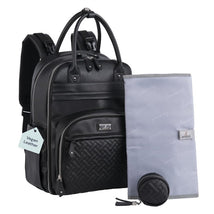 BabbleRoo - Leather Diaper Bag Backpack, Black Image 1