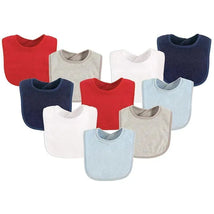 Baby Vision 10Pk Drooler Bibs, Boy Solid Image 1