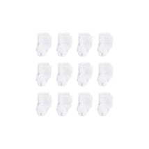 Baby Vision - 12Pk Baby Unisex Terry Socks, White, 6/12M Image 1