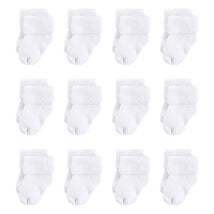 Baby Vision 12Pk Nature Organic Cotton Casual Sock, White Terry Image 1