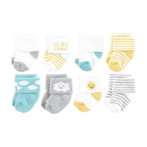 Baby Vision 8Pk Terry Socks, Sunshine & Clouds Image 1
