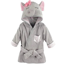 Baby Vision Cotton Animal Face Bathrobe, Pretty Elephant Image 1