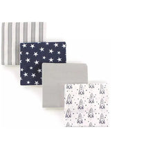 Baby Vision - Hudson Baby Unisex Baby Cotton Flannel Receiving Blankets, Rocket Ship Image 1