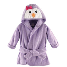 Baby Vision - Luvable Friends Unisex Baby Cotton Animal Face Bathrobe, Girl Penguin, One Size Image 1