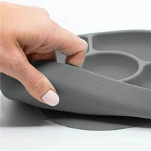 Bbluv - Yümi 4-Section Silicone Plate And Spoon, Grey Image 2