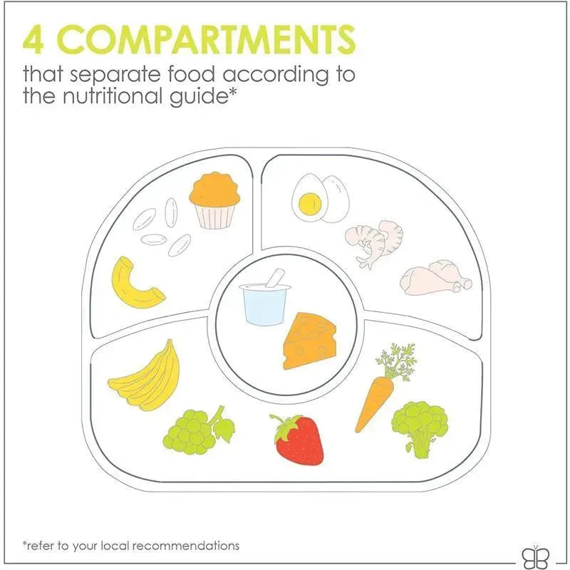 Bbluv - Yümi 4-Section Silicone Plate And Spoon, Grey Image 3