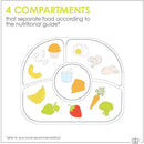 Bbluv - Yümi 4-Section Silicone Plate And Spoon, Grey Image 3