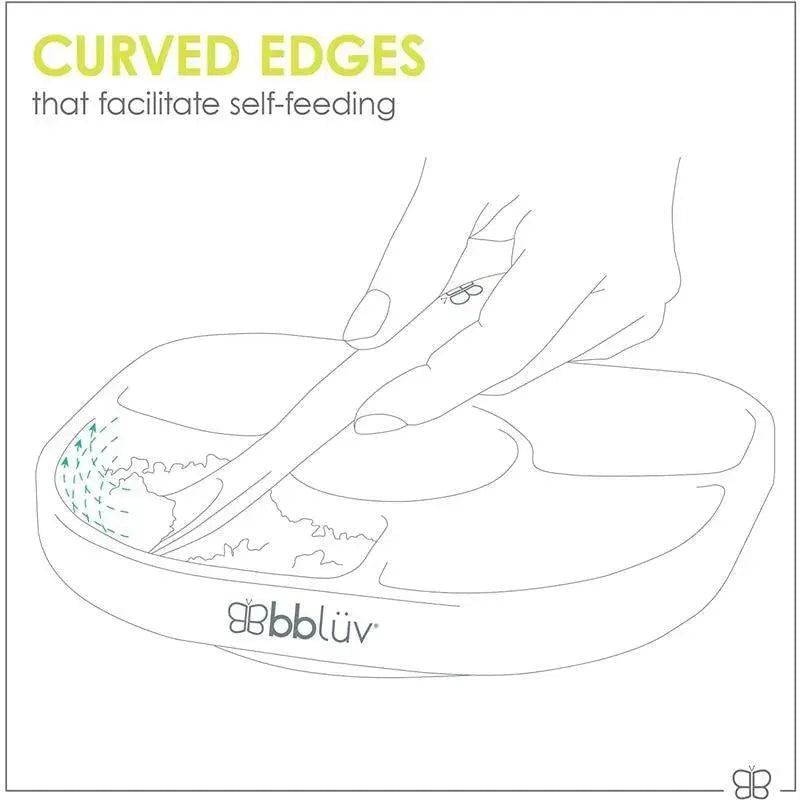 Bbluv - Yümi 4-Section Silicone Plate And Spoon, Grey Image 4