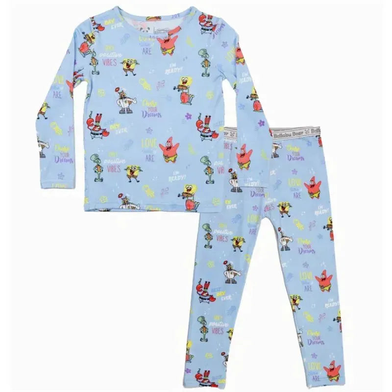 Bellabu Bear - Good Vibes Bamboo Kids Spongebob Squarepants Pajamas Image 3