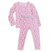 Bellabu Bear - Milk And Cookies Pink Kids Bamboo Pajamas, 18-24M Image 1