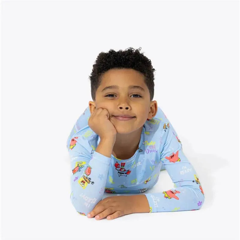 Bellabu Bear - Spongebob Squarepants, Good Vibes Bamboo Kids Pajamas Image 5