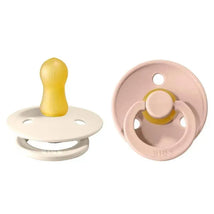 BIBS - 2Pk Blush/Ivory Natural Rubber Baby Pacifier, 0/6M Image 1