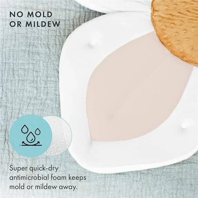 Blooming Bath - Lotus Flower Bath Mat Sink Cushion, Buttercream Image 3