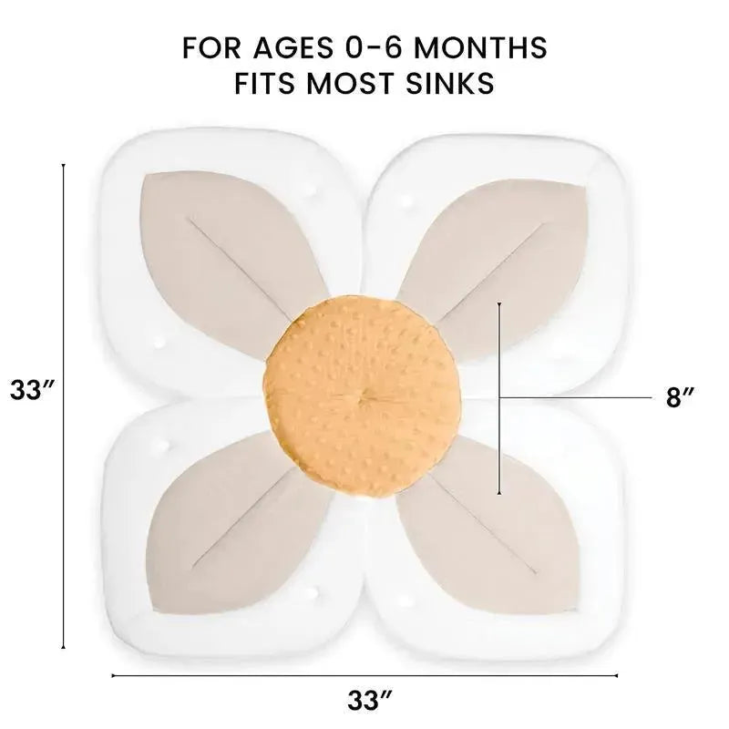 Blooming Bath - Lotus Flower Bath Mat Sink Cushion, Buttercream Image 7