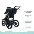 Britax - BOB Gear Revolution Flex 3.0 Jogging Stroller, Graphite Black Image 7