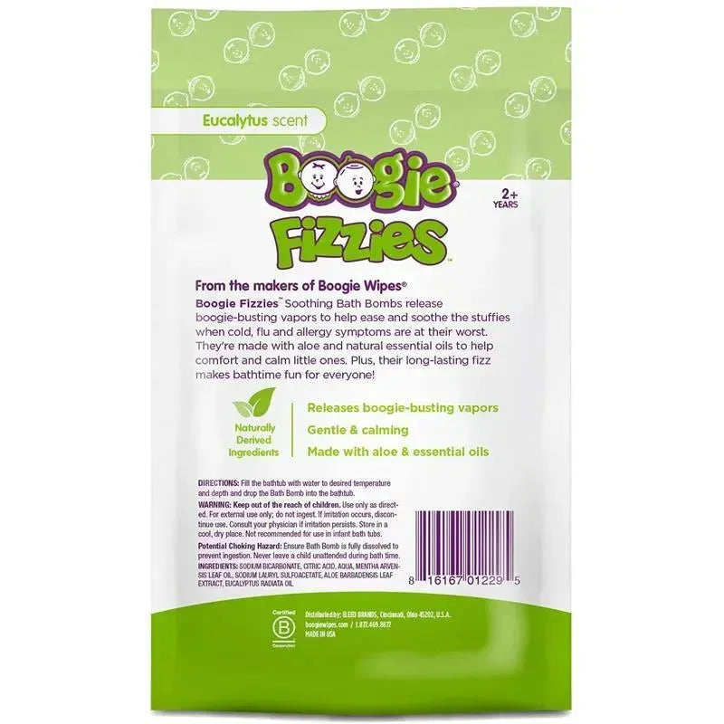 Boogie Wipes - 5Pk Fizzies Baby Bath Bombs, Eucalyptus Image 2