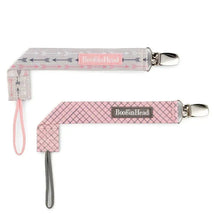 Booginhead 2-Pack Pacifier Clips, Pink Arrows Image 1