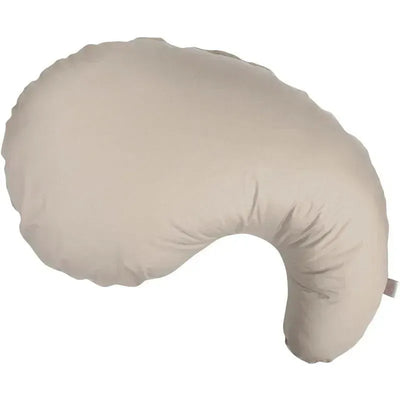 Boppy Cuddle Pregnancy Pillow in biscuit color, featuring a 100% organic cotton removable cover.