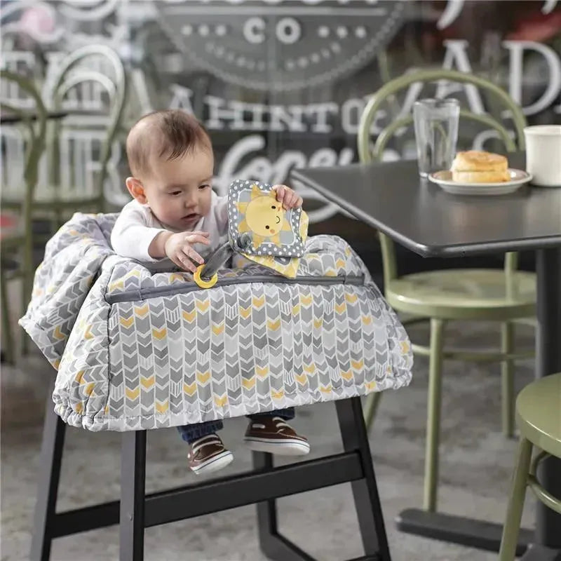 Boppy - Shopping Cart and High Chair Cover, Sunshine Yellow and Gray Chevron with Changeable SlideLine and Seatbelt Image 3