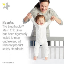 BreathableBaby - Classic Breathable Mesh Crib Liner, Gray Image 2