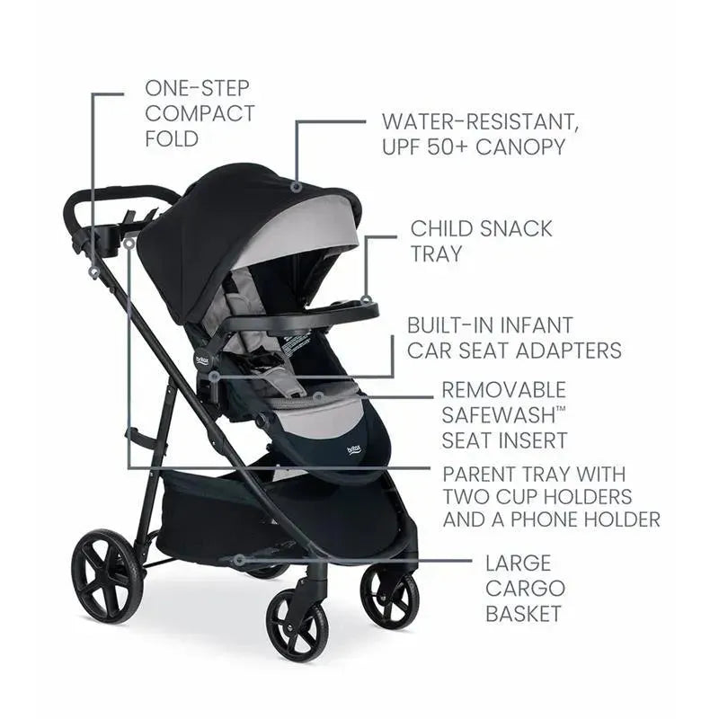 Britax - Willow Brook S+ Travel System with Alpine Anti-Rebound Base, Graphite Onyx Image 6