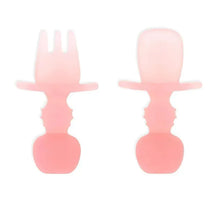 Bumkins - Baby Utensils Set, Chewtensils Silicone, Pink Jelly Image 1