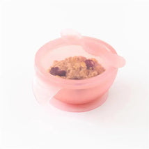 Bumkins - Silicone Feeding Set with Suction for Baby and Toddler, Pink Jelly Image 2