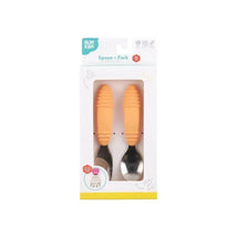 Bumkins - Spoon + Fork baby utensils - Tangerine Image 2