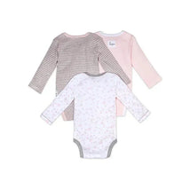 Burts Bees - 3Pk Baby Girl Organic Long Sleeve Bodysuits, Dusty Dandelions Image 2