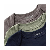 Burts Bees - 3Pk Baby Unisex Organic Solid Short Sleeve Bodysuits, Midnight Image 2