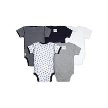 Burt's Bees 5-Pack Short Sleeve Bodysuits, Blueberry Image 3