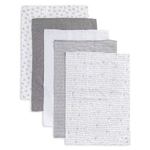 Burt's Bees - 5 Pk Burp Cloth, Heather Grey, One Size Image 1