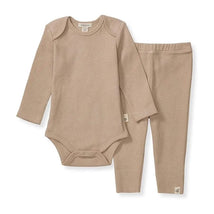 Burts Bees - Baby Unisex Thermal Neutral Bodysuit & Pant Set, Cremini Image 1