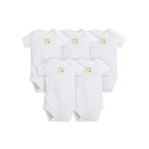 Burt's Bees - Essential Short Sleeve Bodysuit 5 Pack, Cloud Image 1