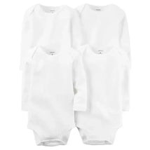 Carter's 4-Pack Long Sleeve Original Bodysuits, White Image 1