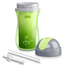 Chicco Flip Top Insulated Straw Cup 12+ Green/Teal Image 2