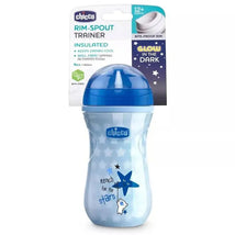 Chicco Glow In Dark Insulated Rim Spout Trainer Cup 9Oz, Blue, 12M+ Blue Image 2