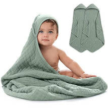Comfy Cubs 2Pk Hooded Towels 6 Layers, Fern Image 1